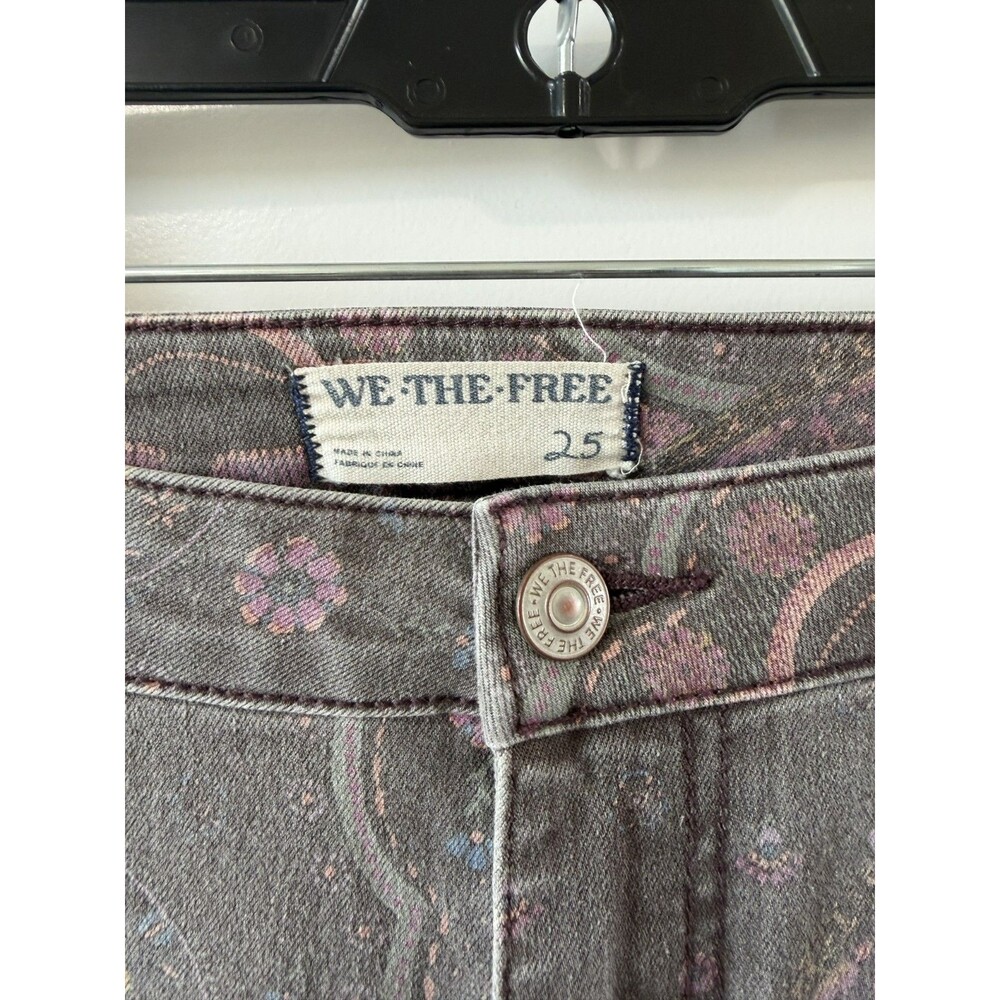 We the Free People Floral Bell Bottom 25 Pink Flare Pants Blue Boho Festival - Picture 6 of 6